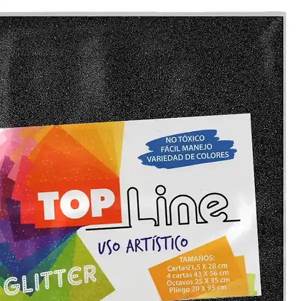 Fomi Top Line Escarchado 4 Cartas Negro X 10