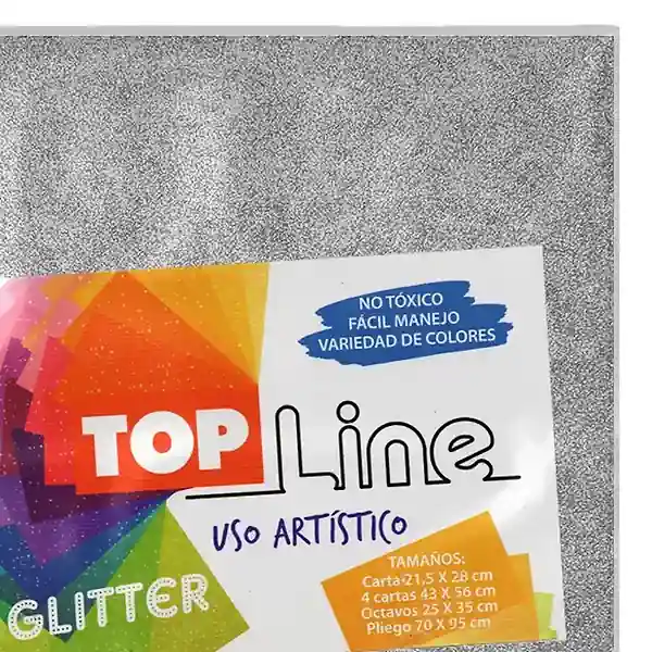 Fomi Top Line Escarchado 4 Cartas Plata X 10