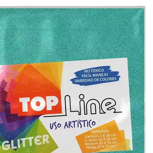 Fomi Top Line Escarchado 4 Cartas Turquesa X 10