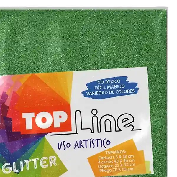 Fomi Top Line Escarchado 4 Cartas Verde Claro X 10
