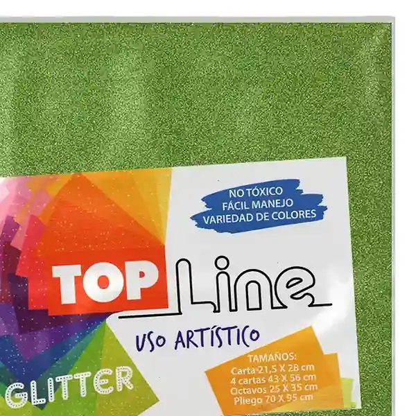 Fomi Top Line Escarchado 4 Cartas Verde Limón X 10