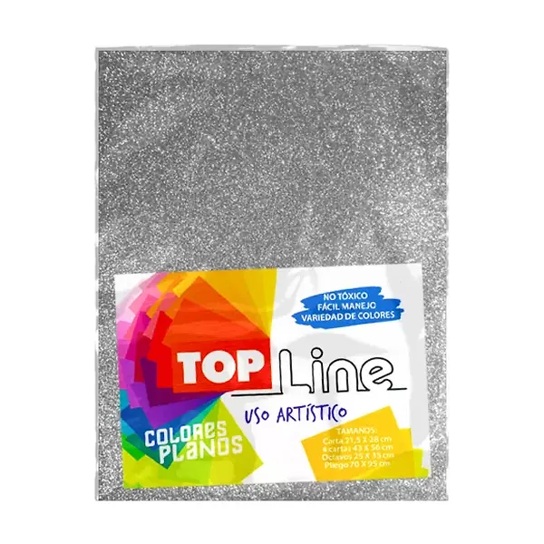 Fomi Top Line Escarchado Carta Plata X 10