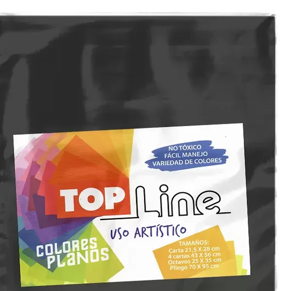 Fomi Top Line Liso 4 Cartas Negro X 10