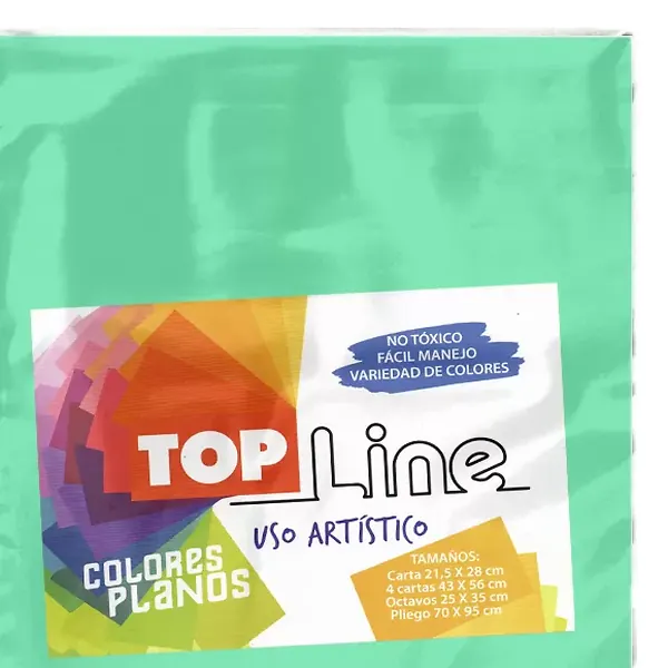 Fomi Top Line Liso 4 Cartas Verde Agua X 10